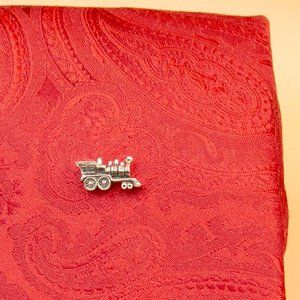 STEAM ENGINE SILVER TONE TIE TACK - MtTSVpC2
